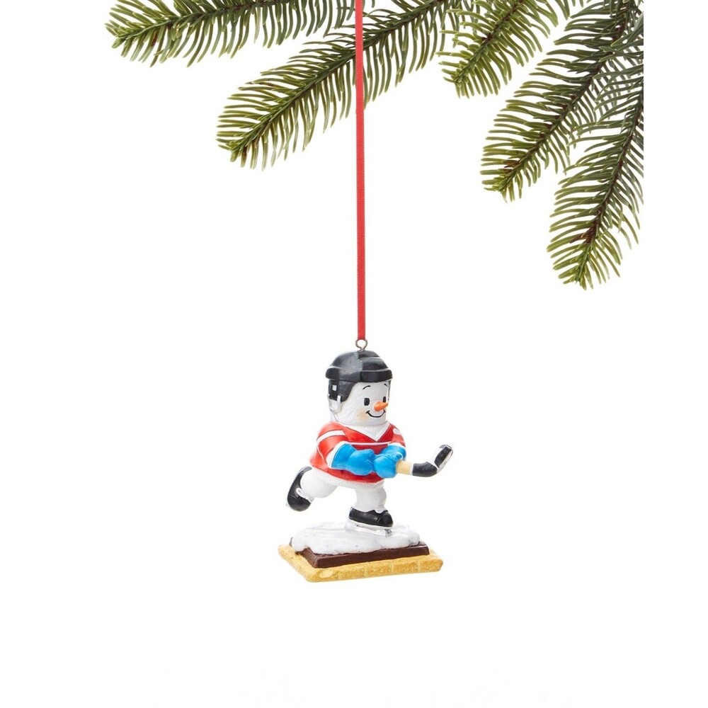 Holiday Lane Sports and Hobbies Hockey S'more Snowman Ornament